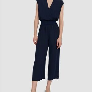 Theory silk draped combo jumpsuit - navy